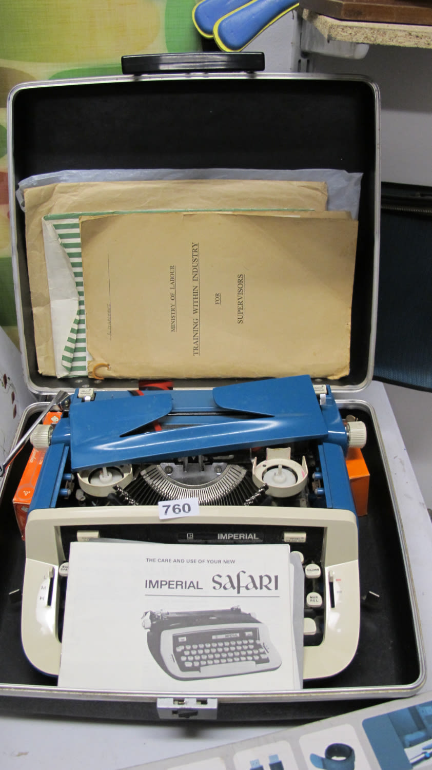 Lot 760: Imperial Safari typewriter and case