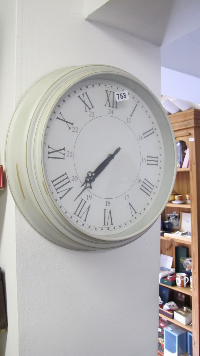 Lot 788: Large shabby chic wall clock