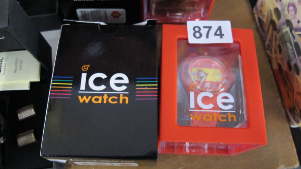 Lot 874:  large version ICE watch with Spanish theme that...