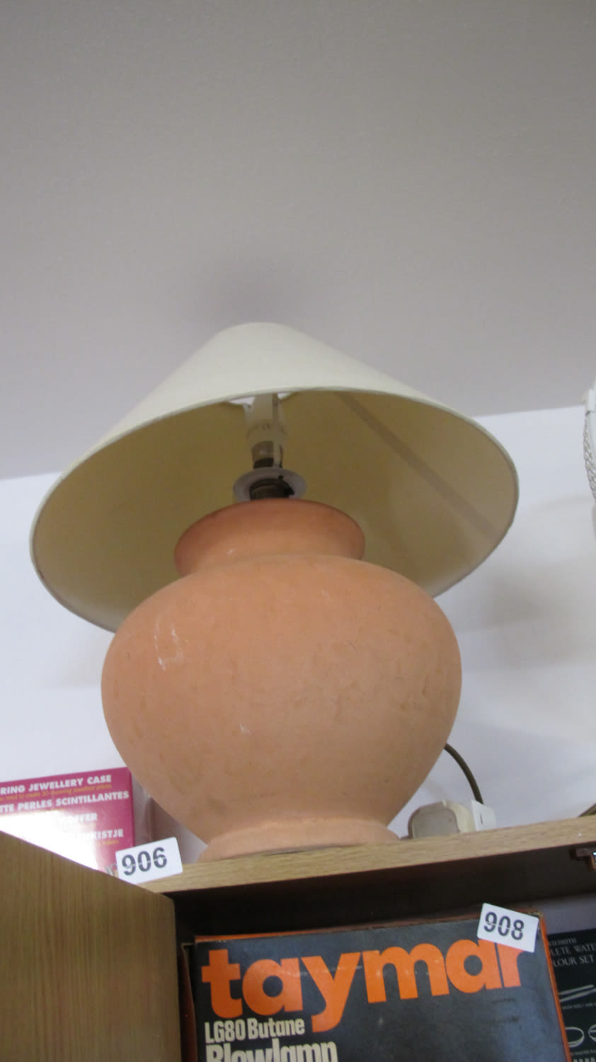 Lot 906: Terracotta table lamp