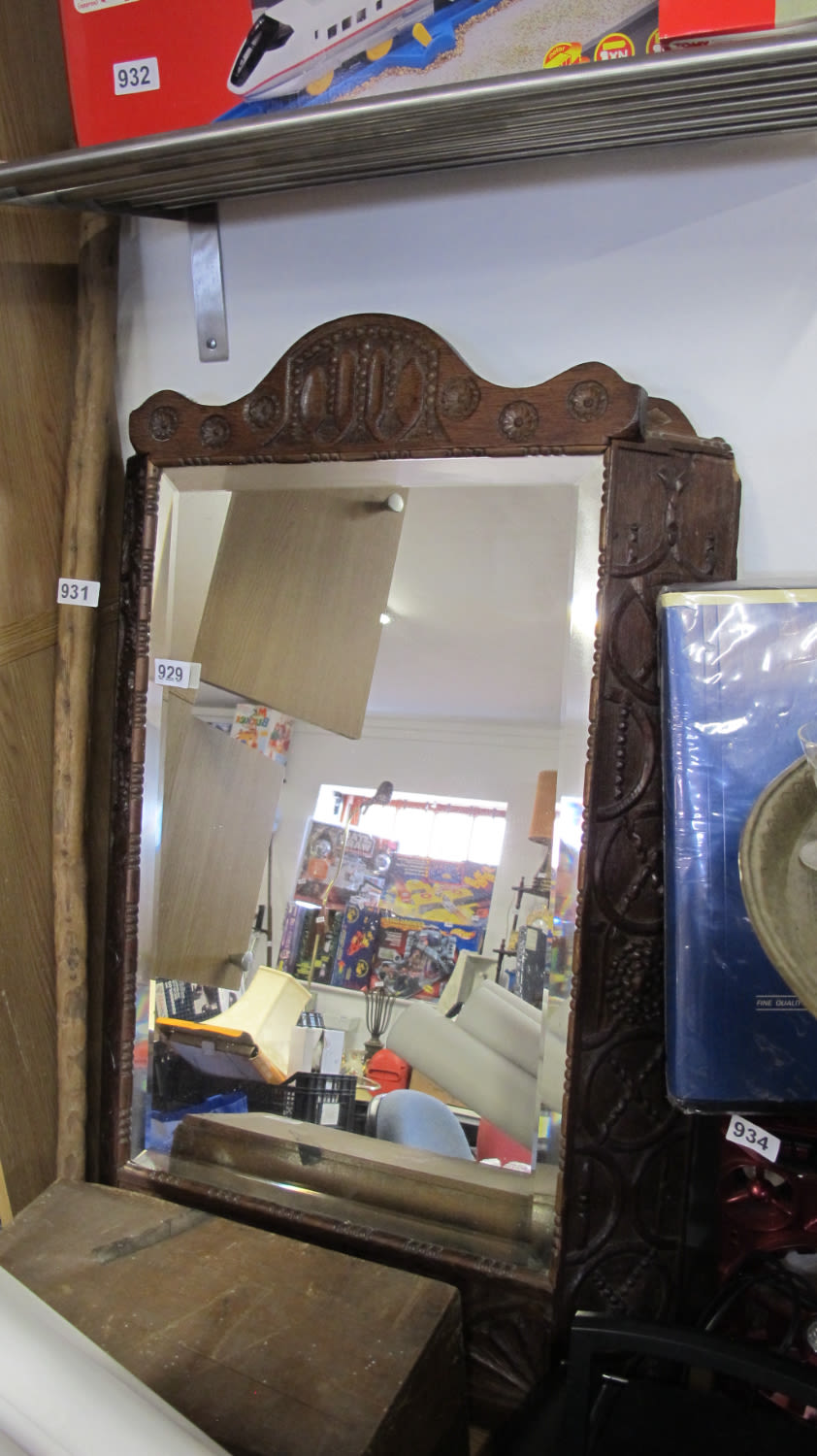 Lot 929: Ornately framed mirror