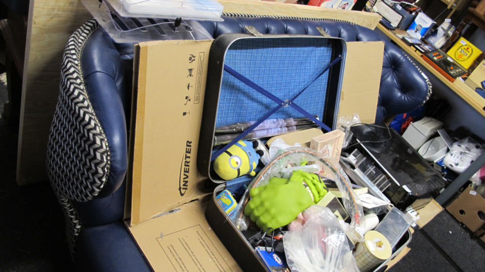 Lot 1071: Suitcase of misc.