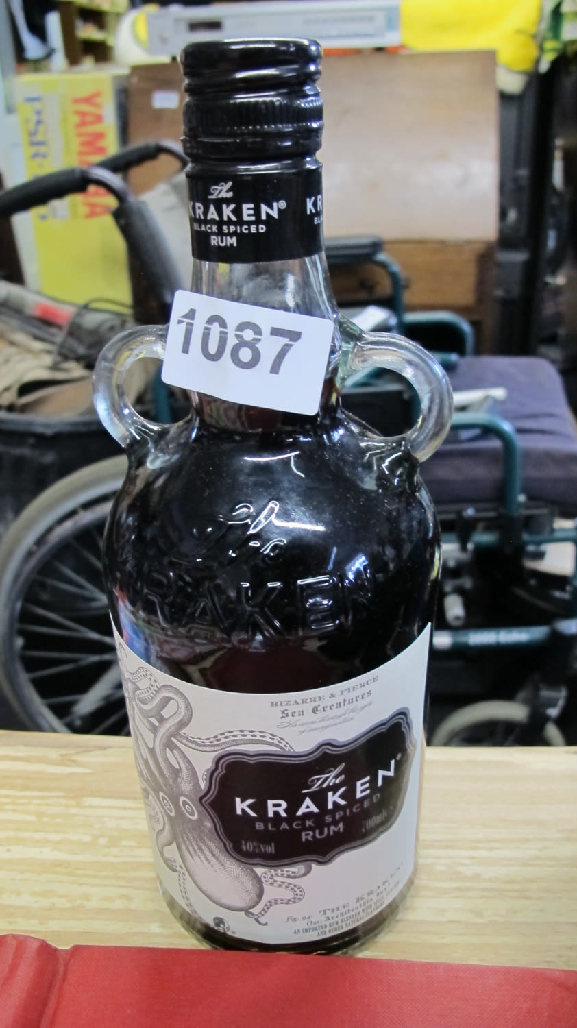 Lot 1087: A bottle of Kraken black rum