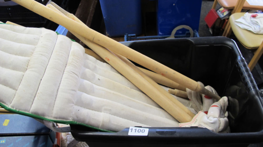 Lot 1100: Cricket equipment