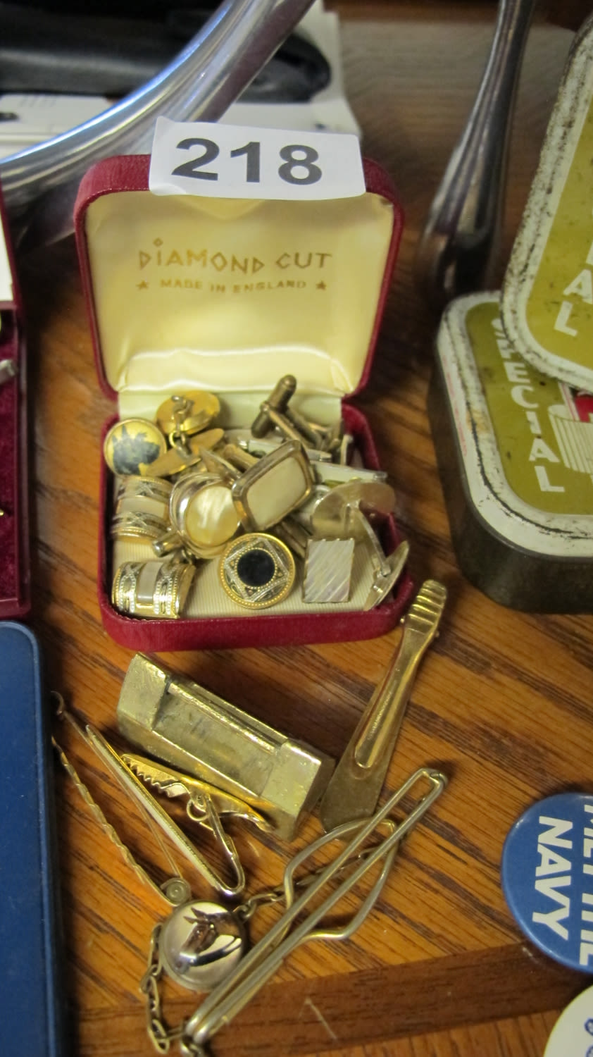 Lot 218: The property of a Naval gentleman, various cufflinks...