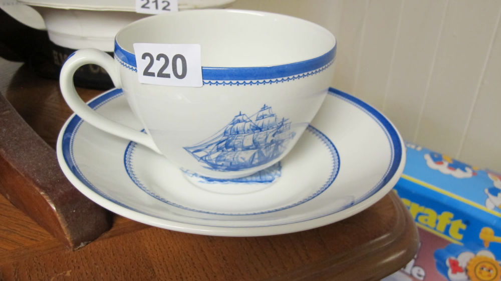 Lot 220: Spode "The Blue Room" oversized cup and saucer...