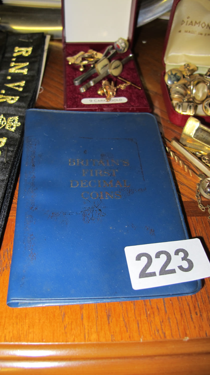 Lot 223: Britains First Decimal Coins presentation folder