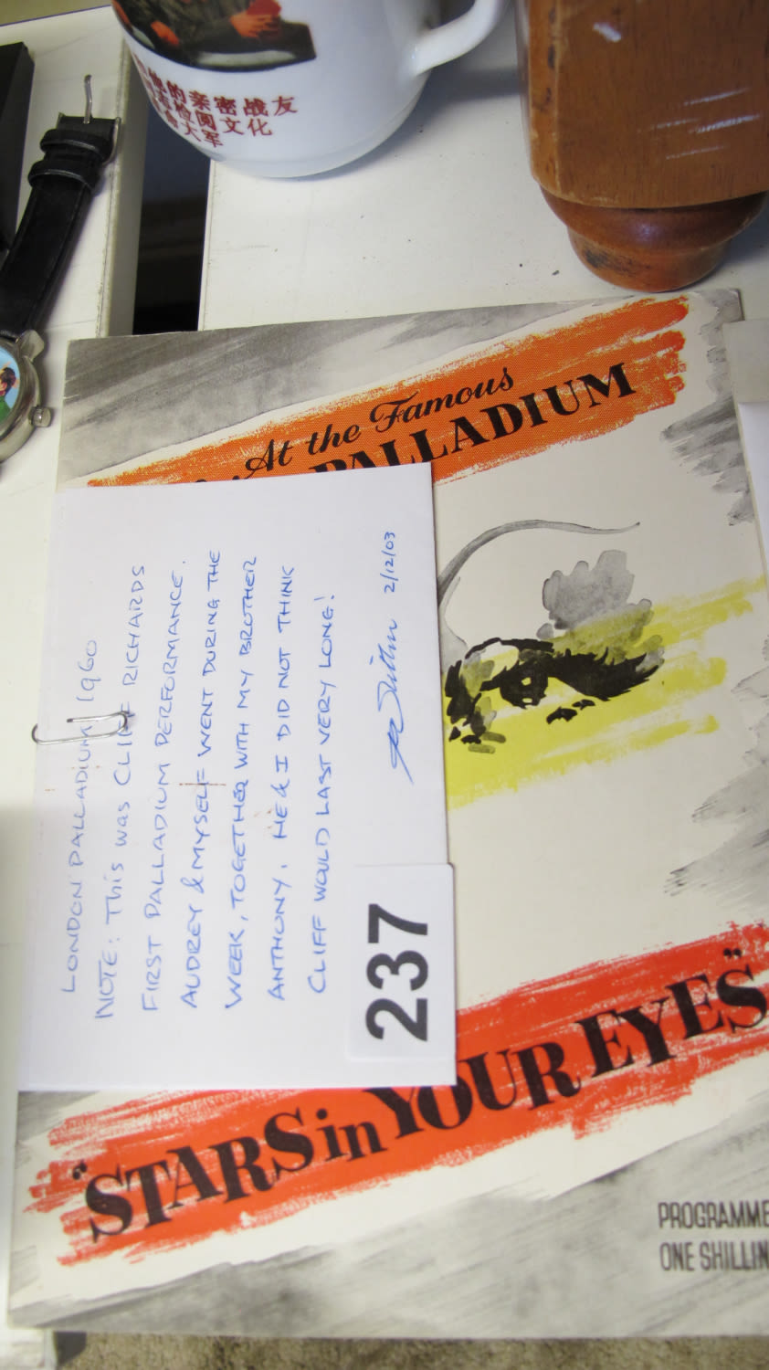 Lot 237: Cliff Richards first Palladium performance. Stars in Your...