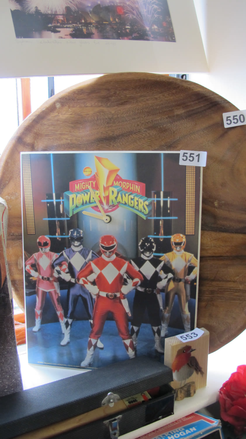 Lot 551: Mighty Morphin Power Rangers clock