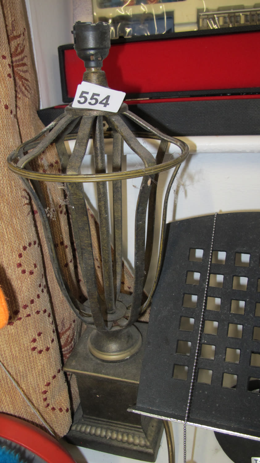 Lot 554: Metal table lamp