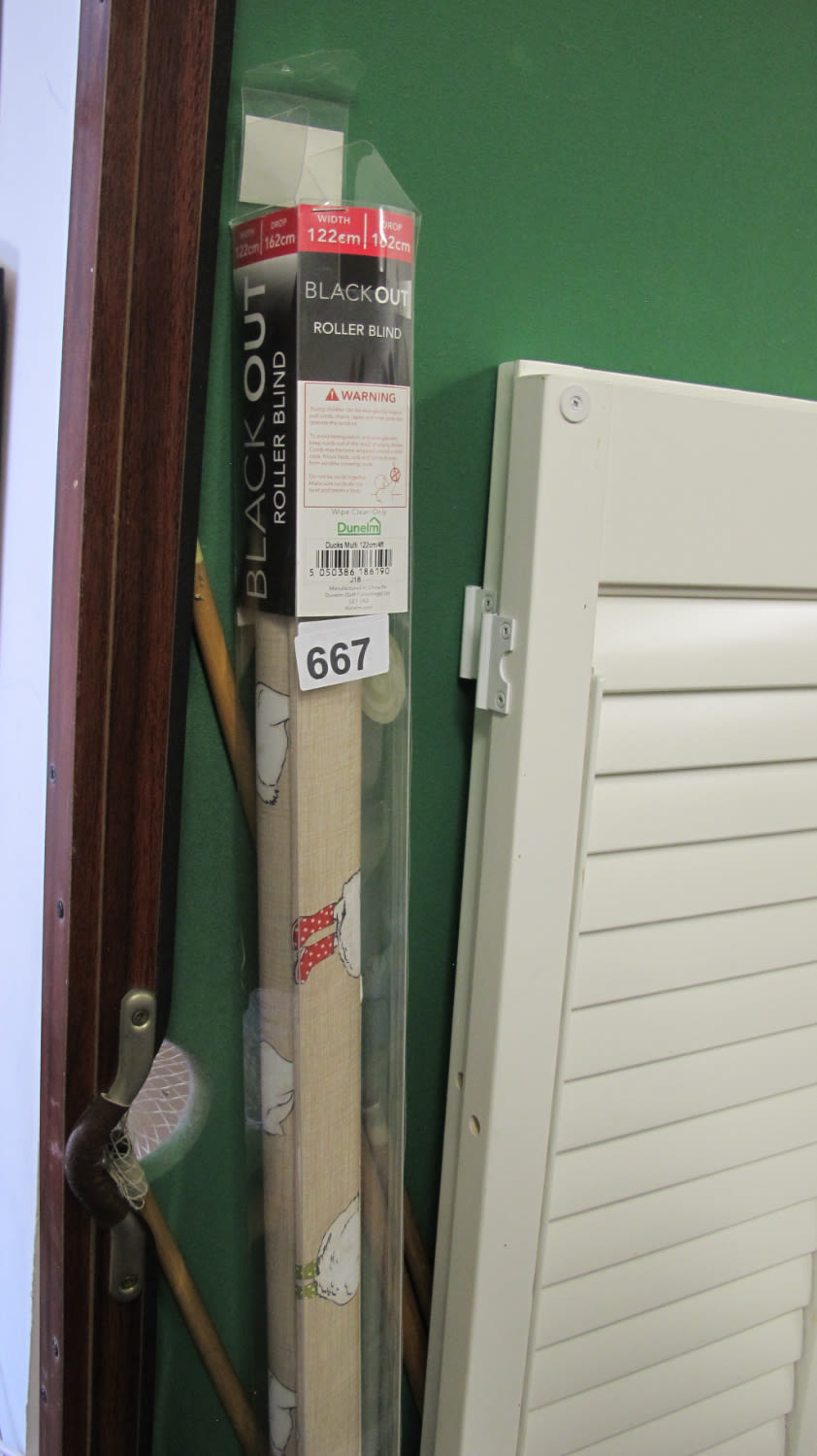 Lot 667: Blackout new roller blind in box