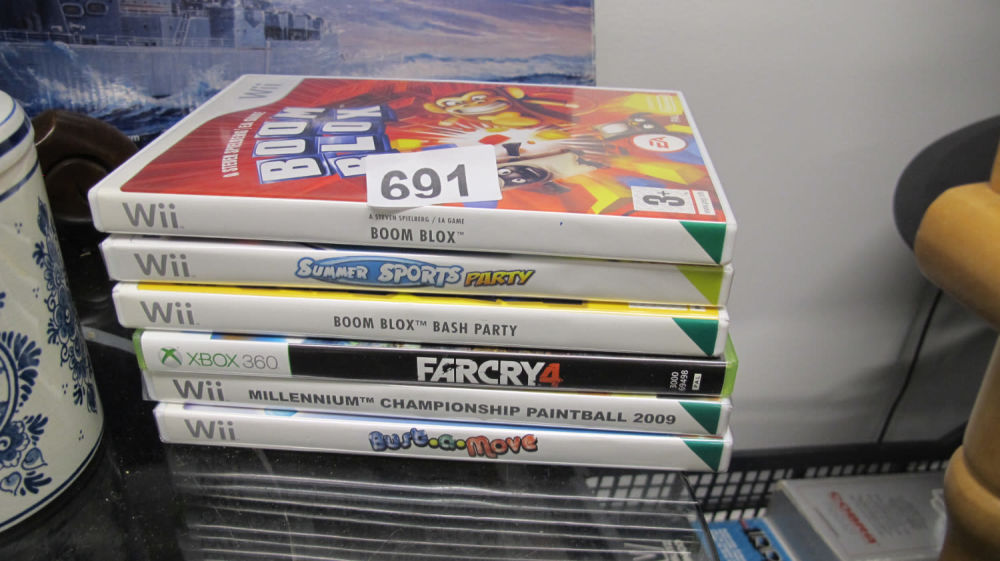 Lot 691: 5 Wii games & 1 Xbox 360