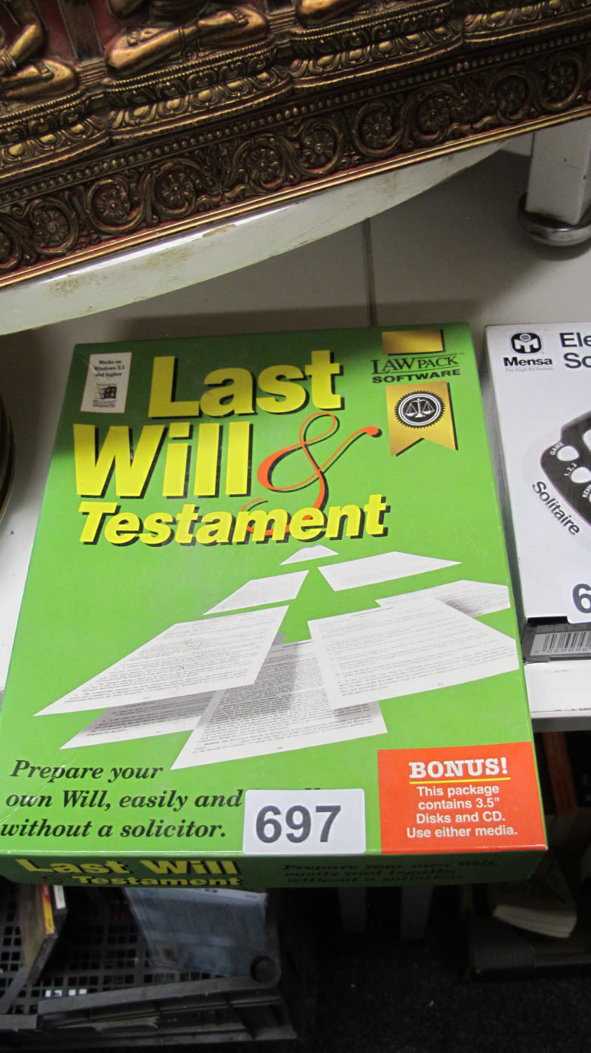 Lot 697: Last will & testament template