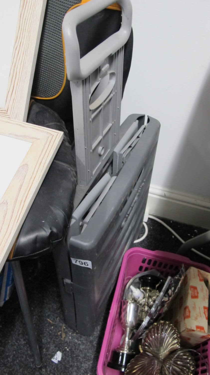 Lot 796: Folding pull along crate