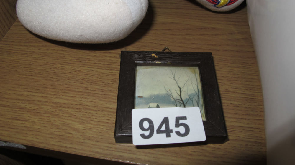 Lot 945: Miniature landscape painting
