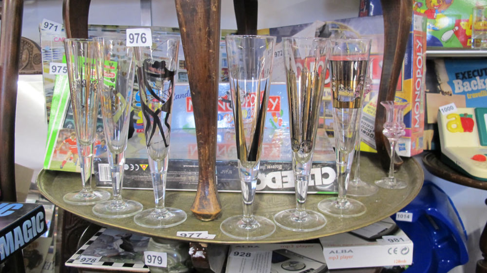 Lot 976: 6 Vintage Ritzenhoff champagne flutes