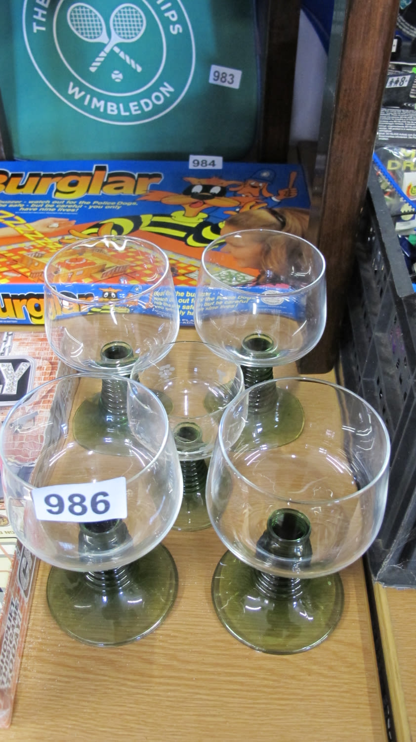 Lot 986: A collection of vintage Hock glasses