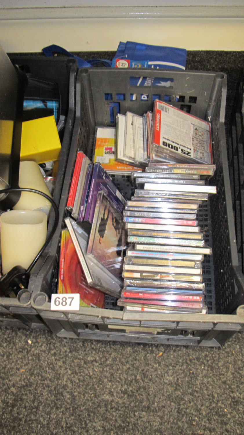 Lot 687: Box of misc. CDs