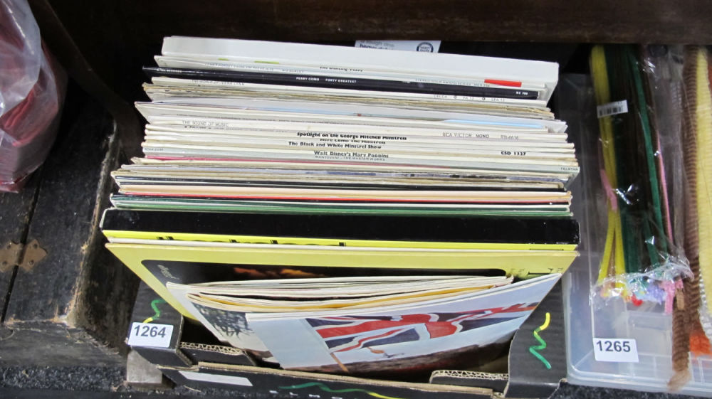 Lot 1264: Box of records including the black and white...