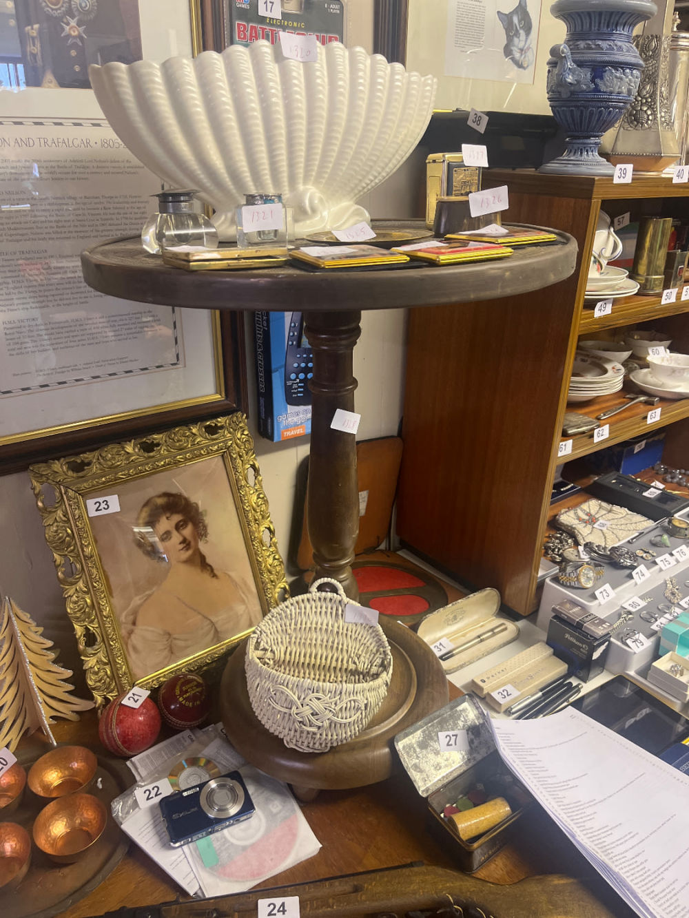 Lot 1328: Brass topper wine table