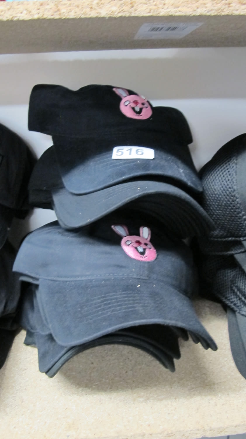 Lot 516: Pink Bunny baseball caps