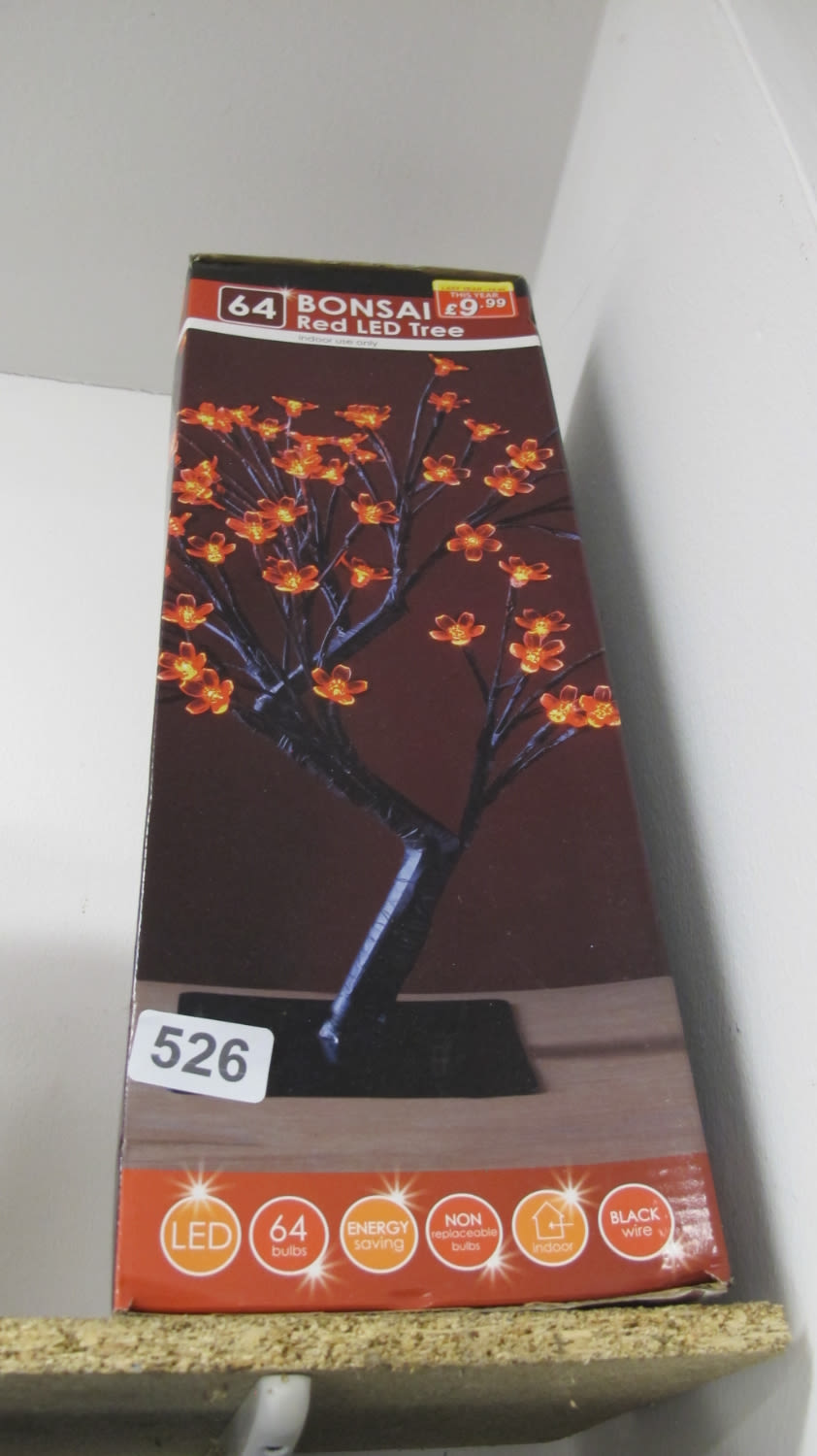Lot 526: Bonsai red LED tree