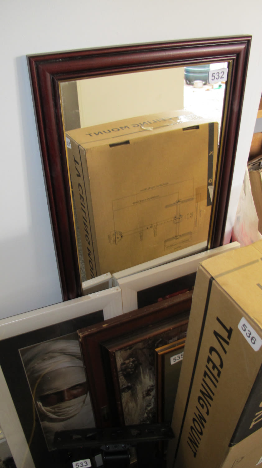 Lot 532: Wood framed mirror