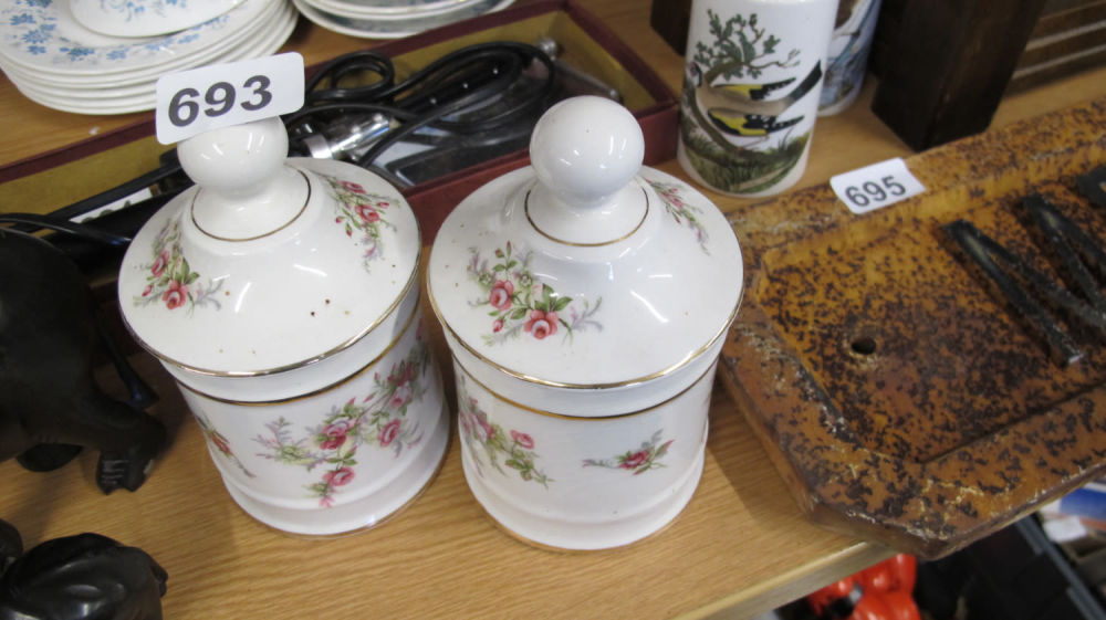 Lot 693: Ceramic old foley storage jars