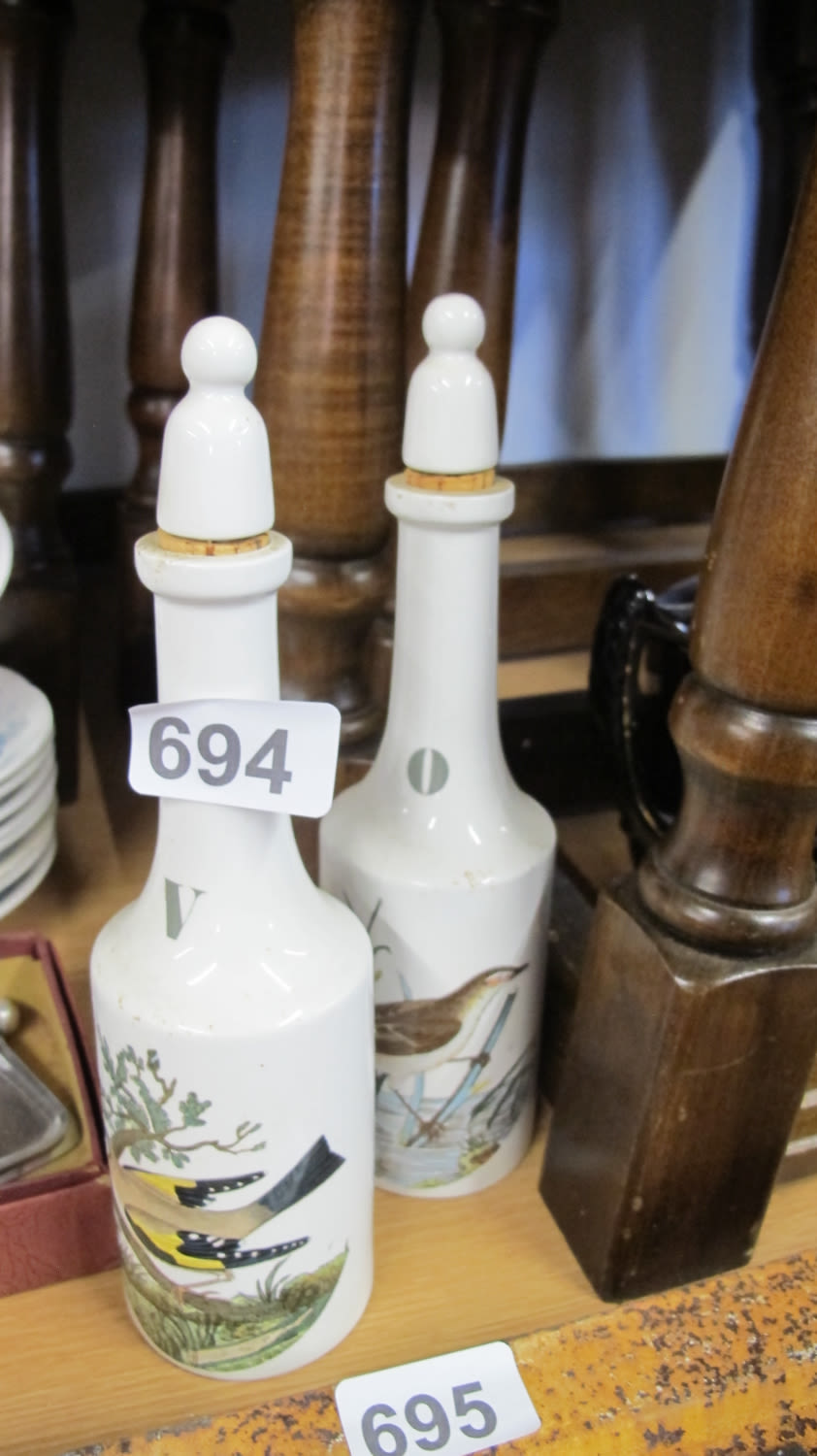 Lot 694: Port Merion Oil and vinegar bottles