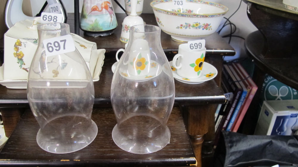Lot 697: Oil lamp shades