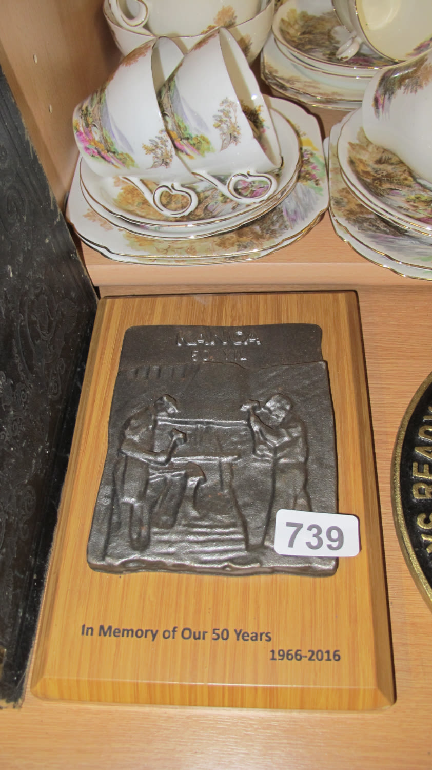 Lot 739: 50 year commemorative plaque