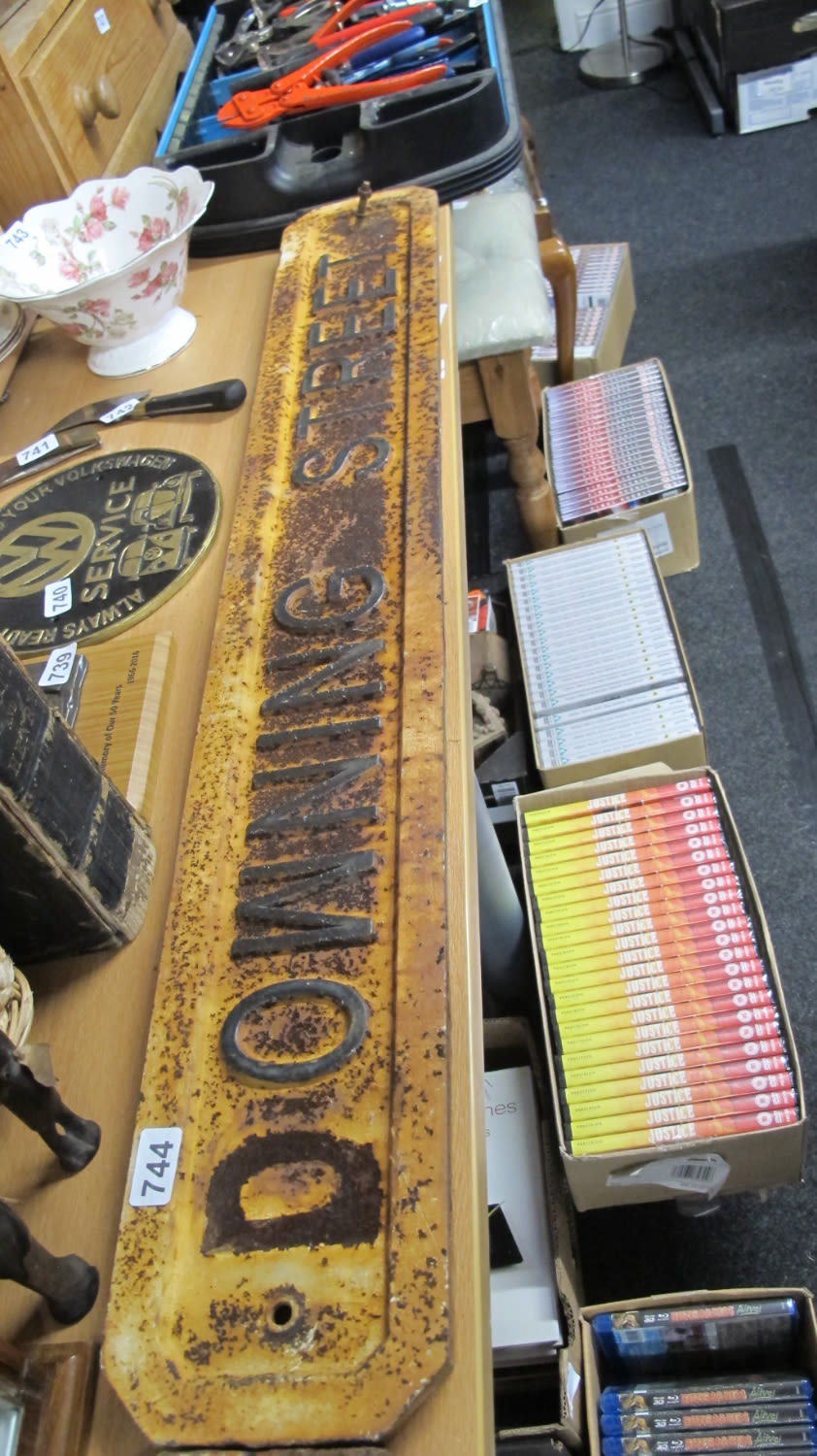 Lot 744: Metal Downing Street sign