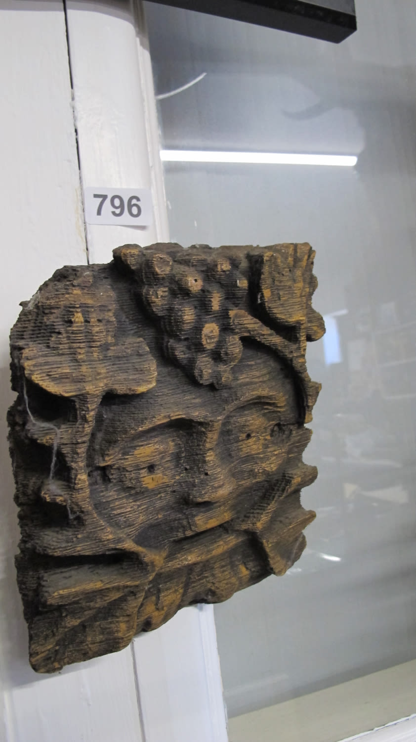 Lot 796: antique wood carving reclaimed from the gatehouse at...