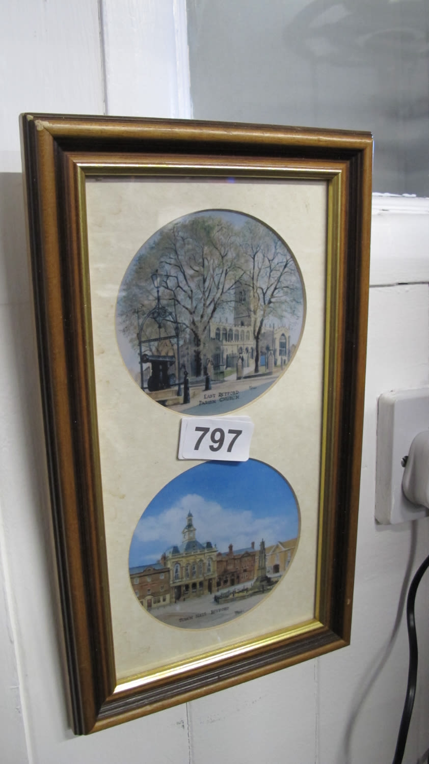 Lot 797: framed and glazed Retford pictures