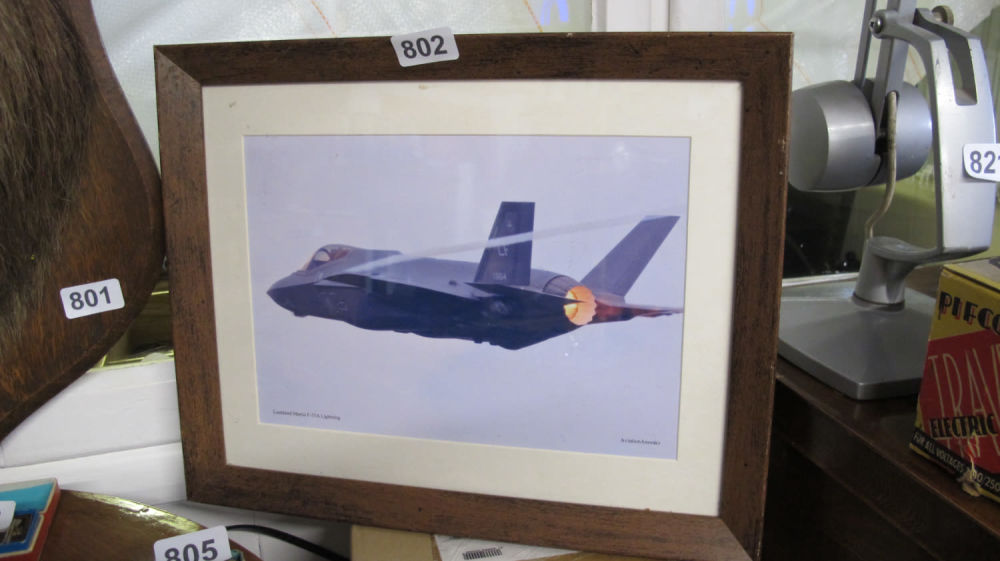 Lot 802: framed and glazed lightening photograph