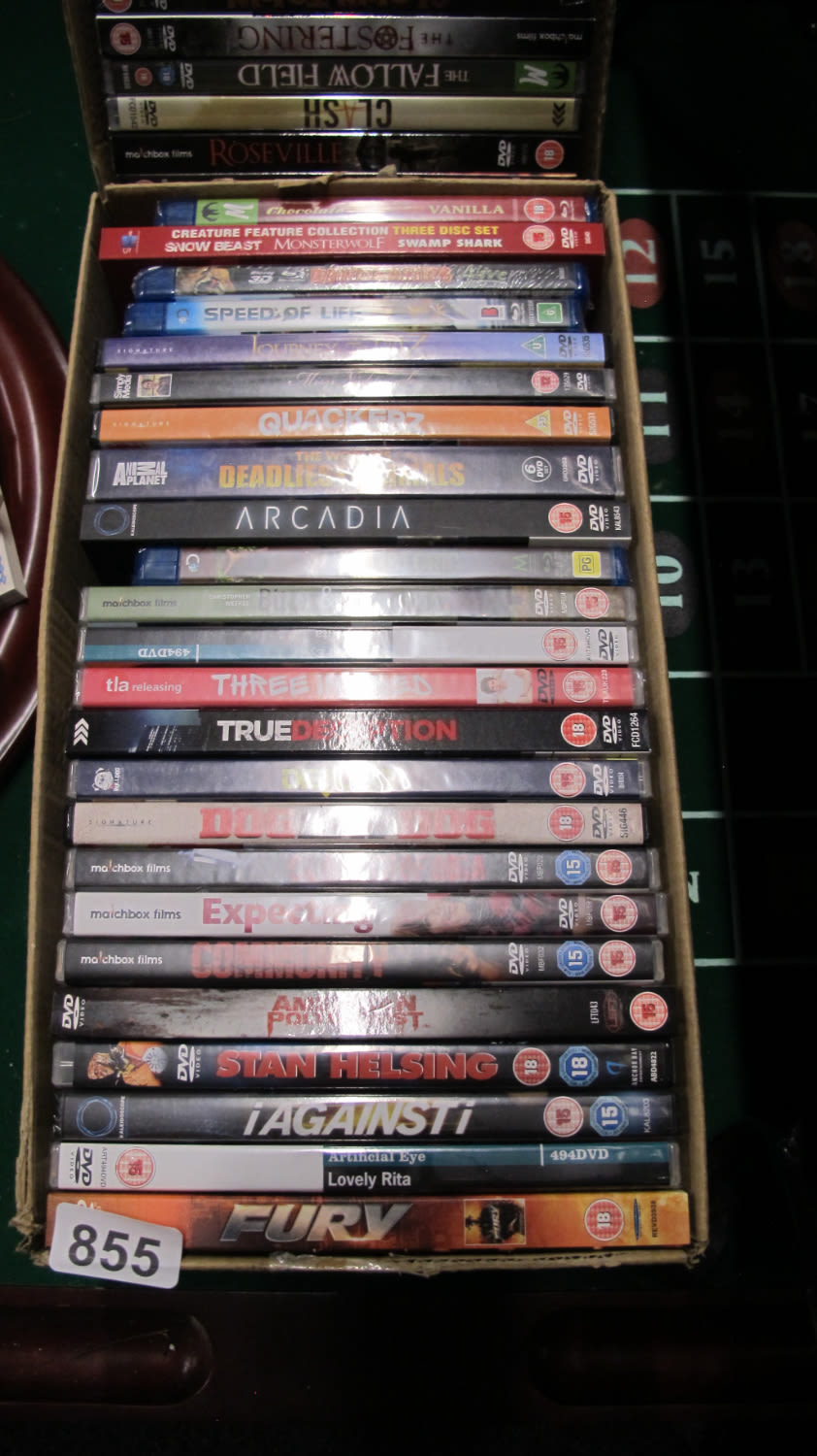 Lot 855: Box of new DVD's