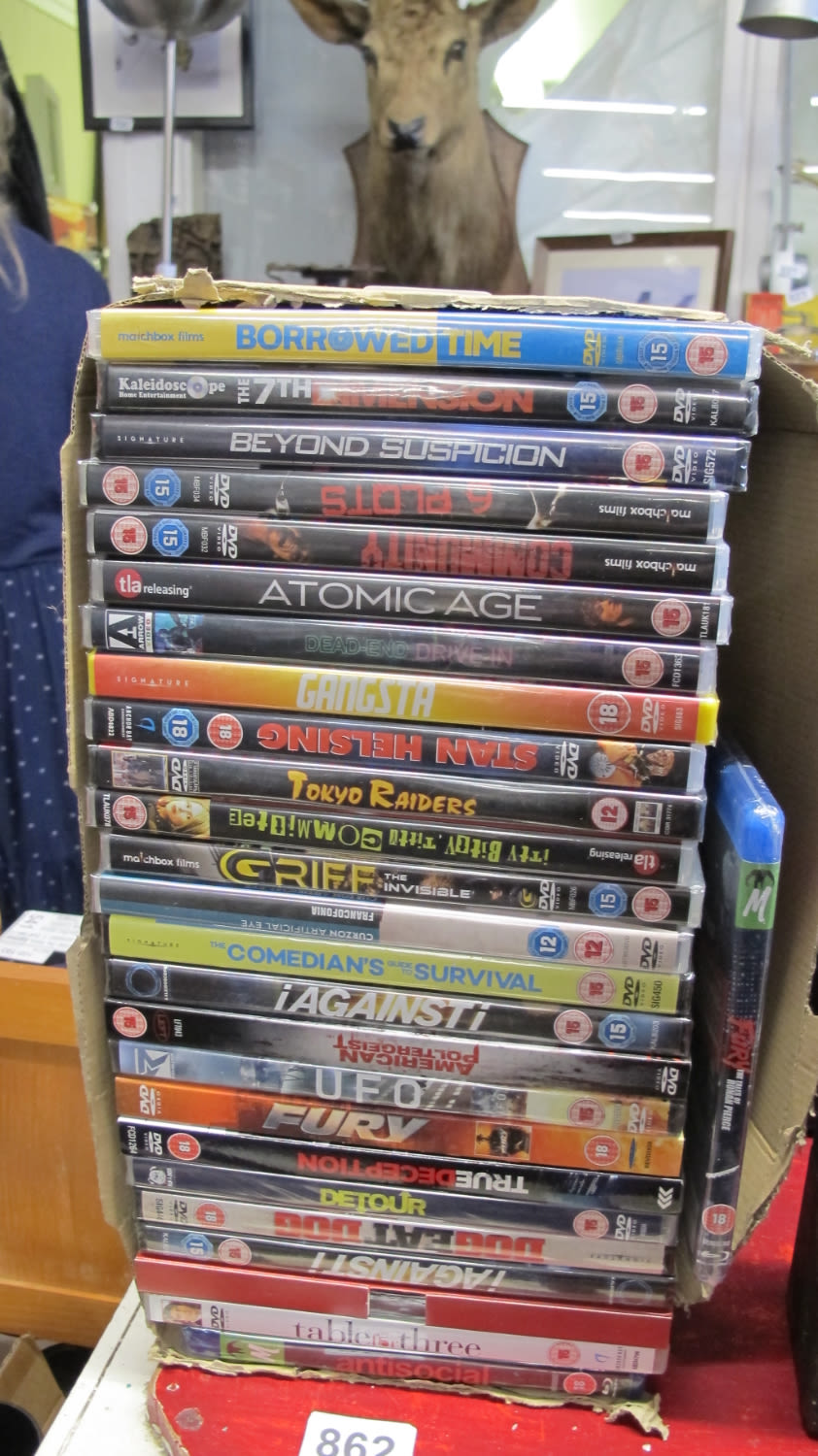 Lot 861: Box of new DVDS