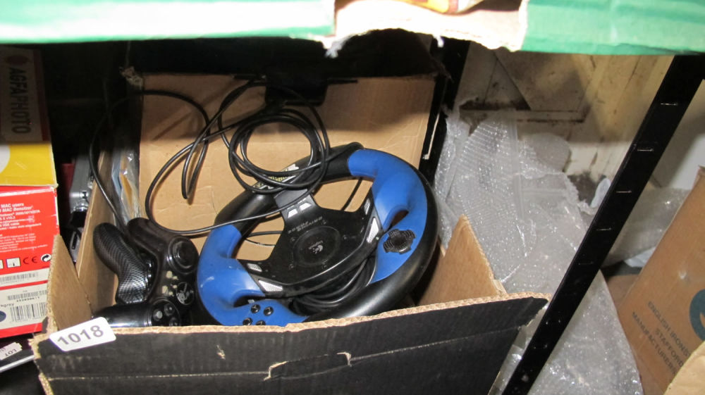 Lot 1018: Box of gaming controllers