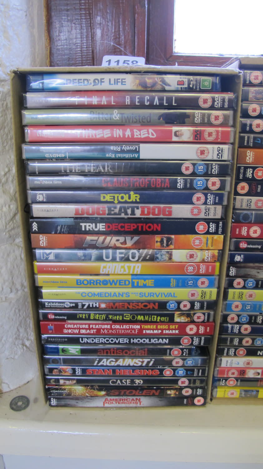 Lot 1158: Box of new DVD's