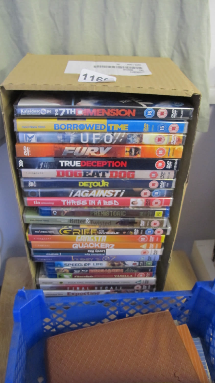 Lot 1169: Box of new DVDs