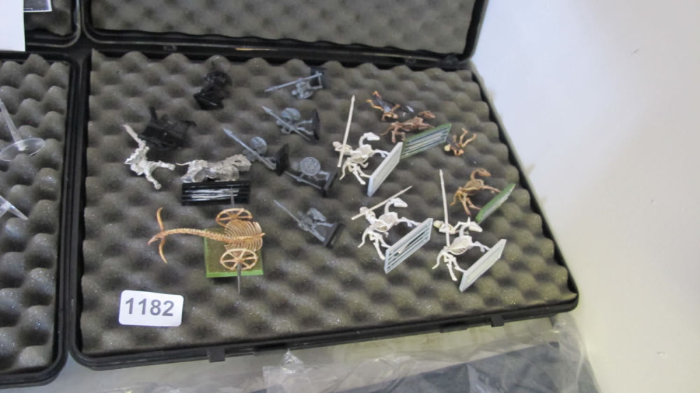 Lot 1182: Assorted Warhammer figurines with storage case