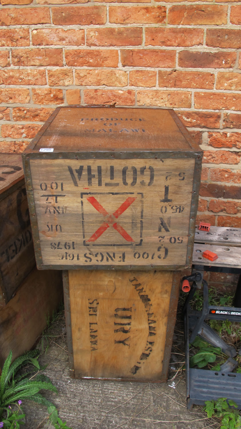 Lot 1290: tea chests