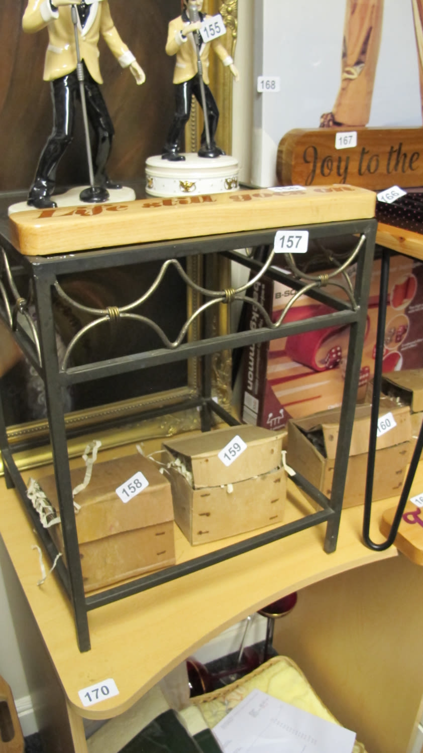 Lot 157: Metal and glass table