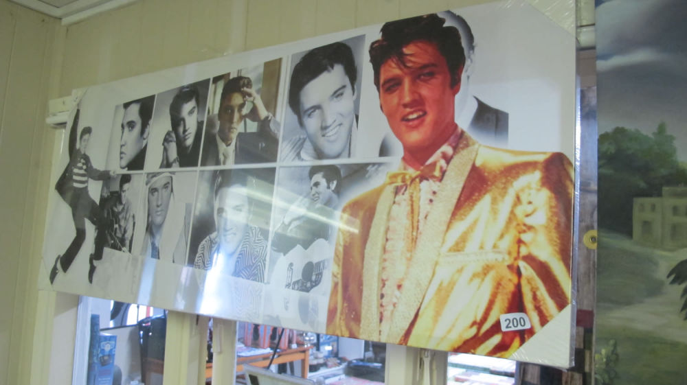 Lot 200: Large Elvis canvas