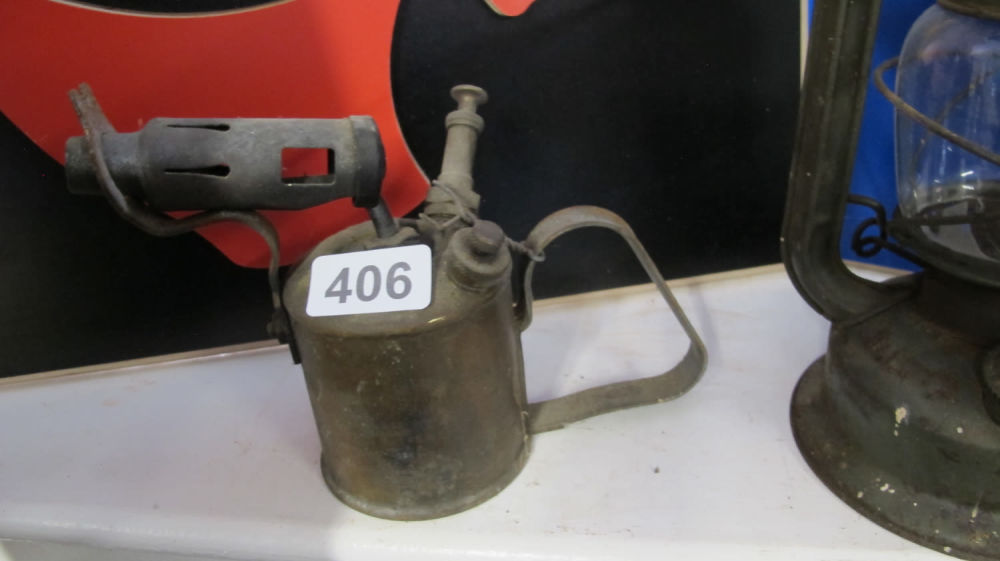 Lot 406: brass blow torch