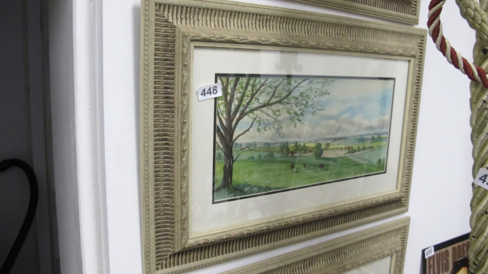 Lot 448: framed and glazed water colour painting by R...