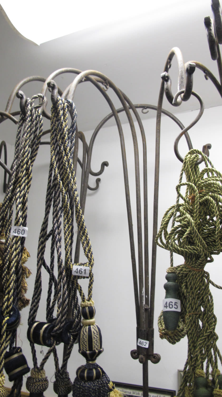 Lot 462: metal lantern stands