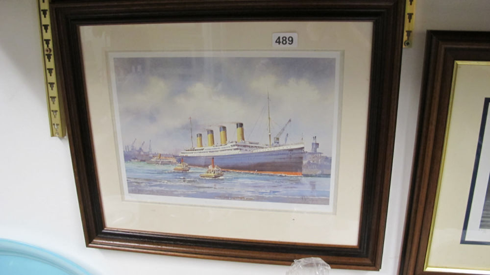 Lot 489: framed and glazed picture