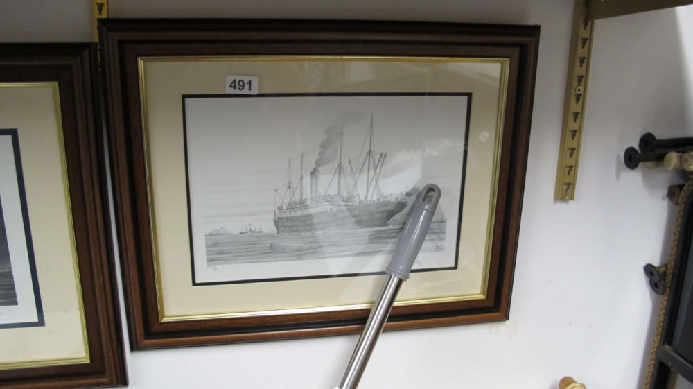 Lot 491: framed and glazed picture