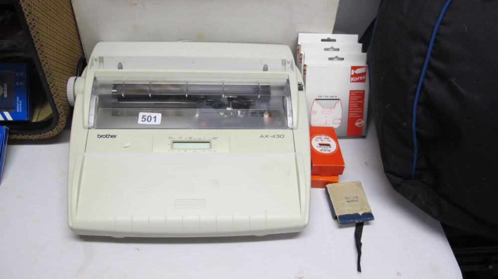 Lot 501: Brother electric typewriter and ribbons